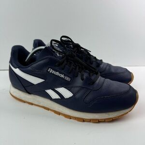 Reebok Classic Leather Navy White Athletic Shoes Sneakers Men’s Size 12